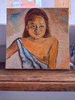 Ölgemälde auf Leinwand, Portrait einer jungen Frau, neu!