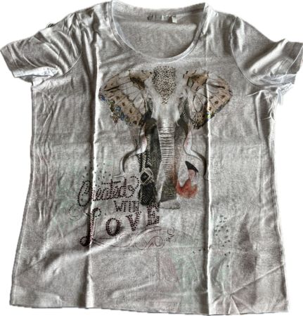 T-shirt Nadia Nardi gris strass T46/48