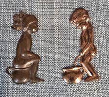 Dekorative Metall Figuren für WC Türen, Top Zustand!