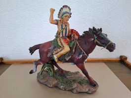 🦅 Splendide Scène Amérindienne Artisanale - 30 cm