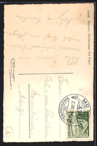 Cartes postales: AK Mürren, Dorfstrasse mit Eiger, 1931 – D'occasion à Berlin par bartko-reher 1