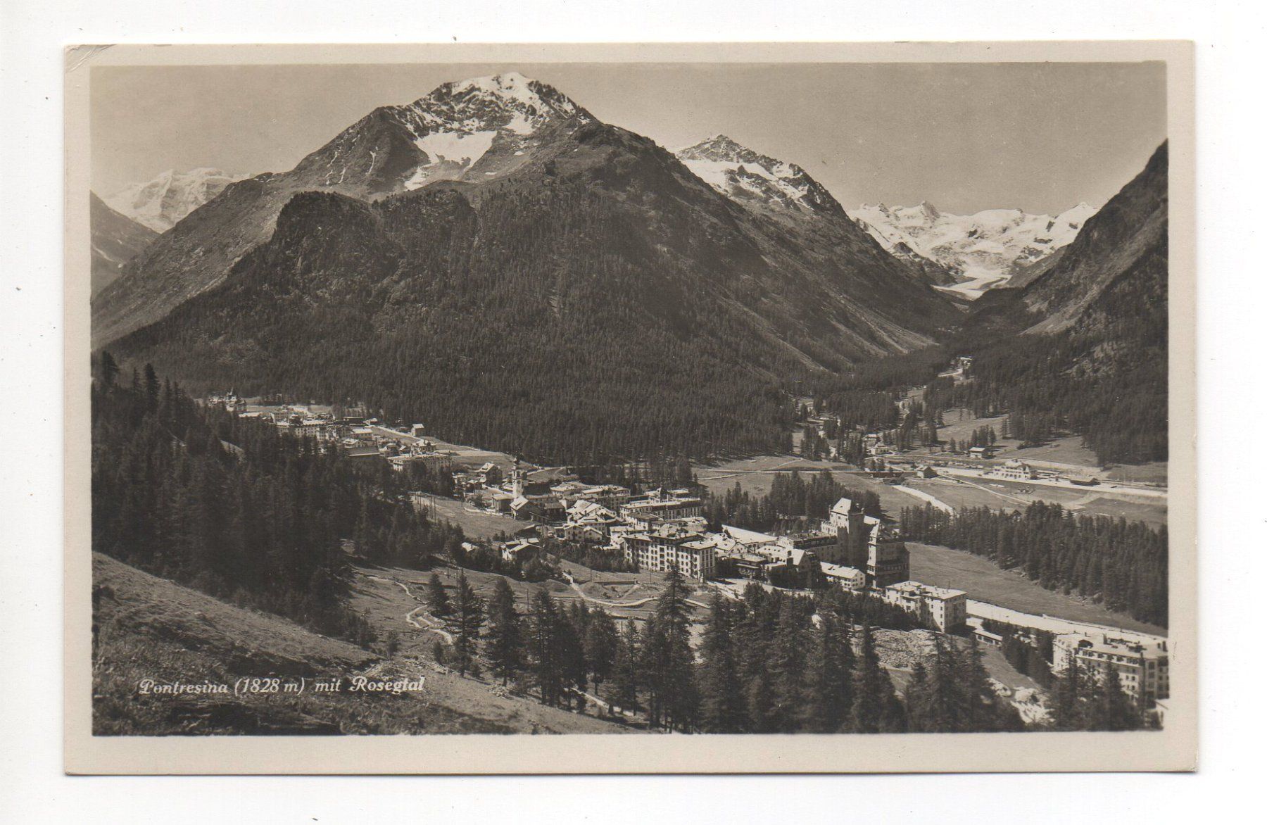 Cartoline postali: PONTRESINA mit Rosegtal – Usato da Jona venduto da philajona