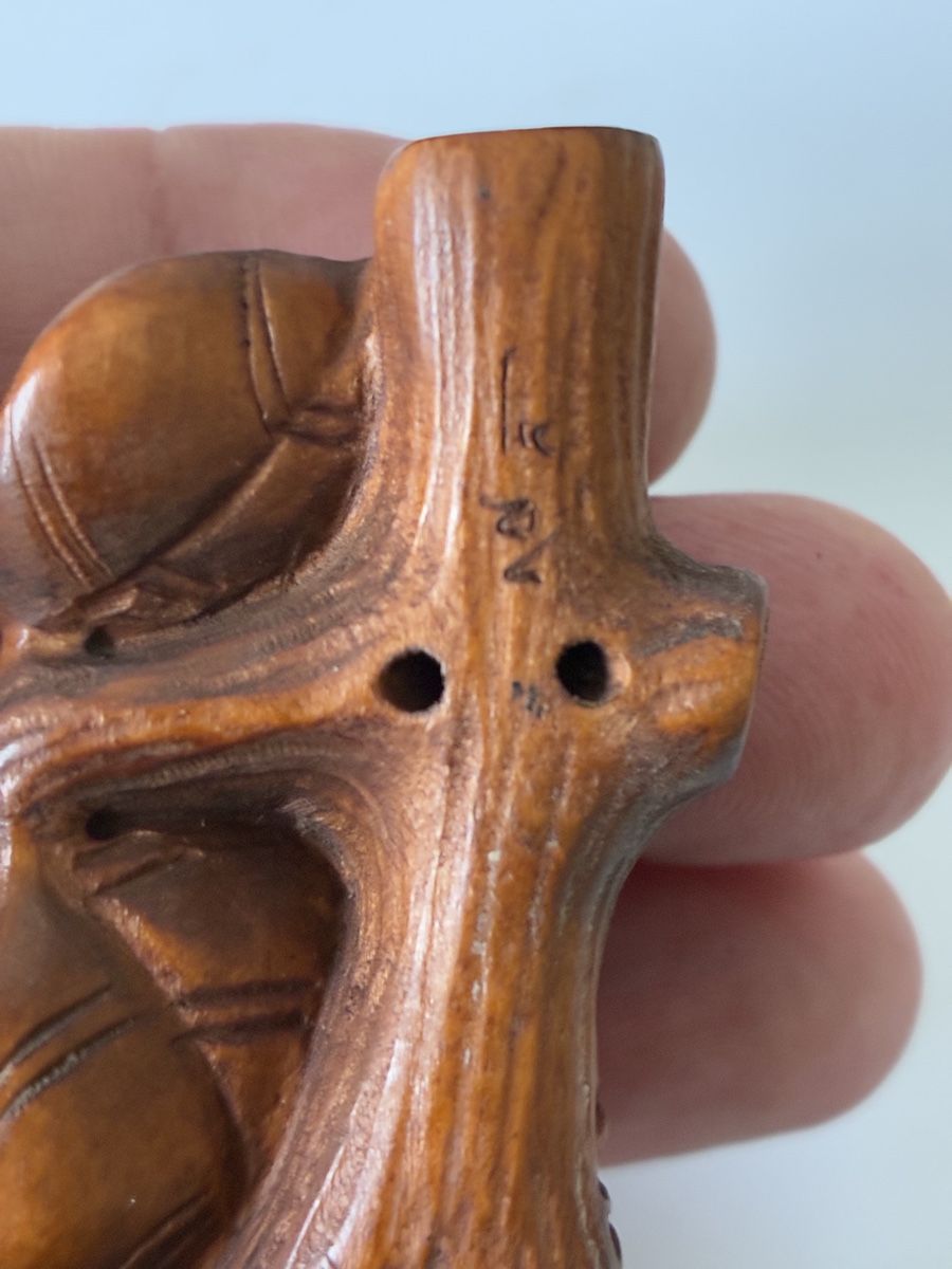 Statuette: Japon netsuke en bois de buis objet traditionnel – Usato da St-Aubin-Sauges venduto da asianart 6