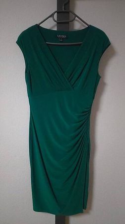 RALPH LAUREN COCKTAILKLEID, smaragdgrün, SIZE 6