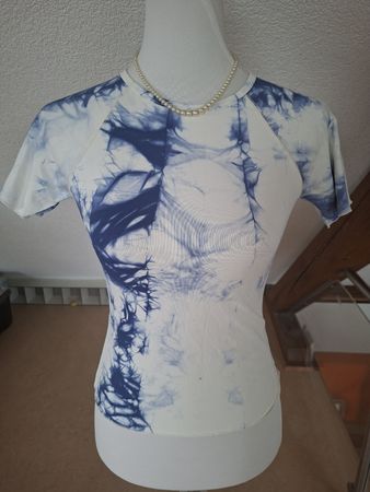 T-Shirt zebra girl blau-weiss Grösse S/M