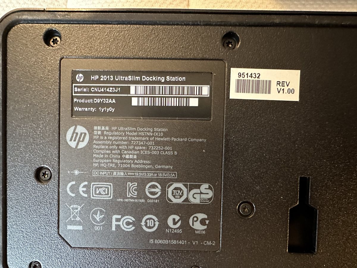Hewlett Packard Dockingstation: HP 2013 Ultraslim Docking Station – Gebraucht aus Lupsingen von New-Haven