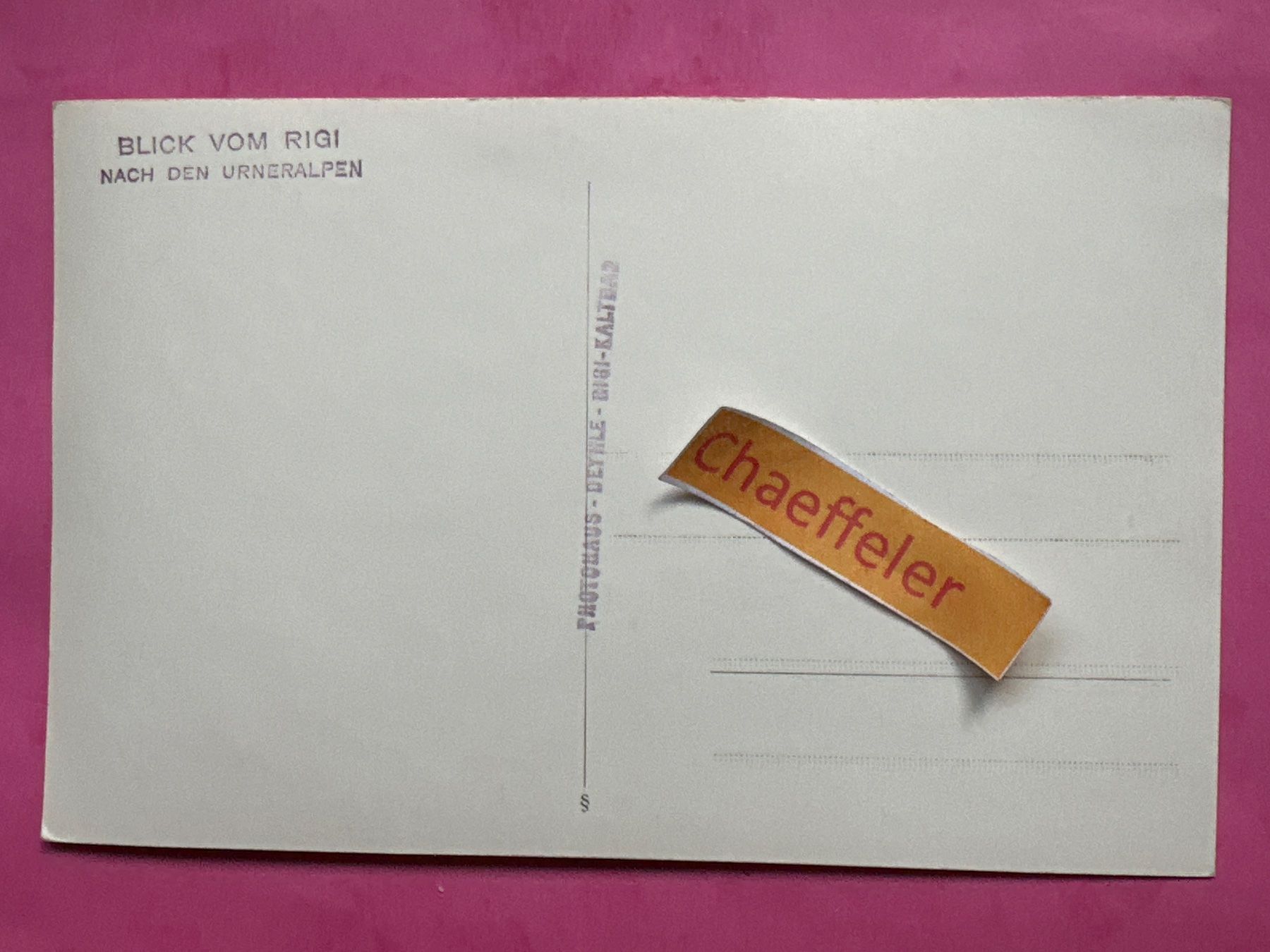 Cartoline postali: Blick vom Rigi nach den Urneralpen – Usato da Zürich venduto da Chaeffeler 1