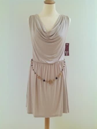 Neues  Kleid - inkl. Gürtel - beige - Gr. S/M