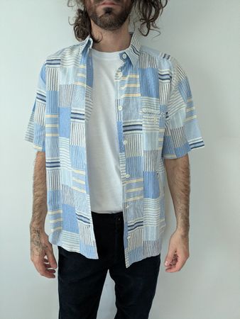 Bogner Hemd Kurzarm Leinen 70%  Blau Grösse 40, S/M Herren