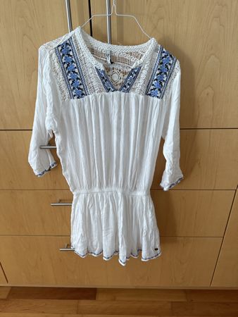 Pepe Jeans Kleid, XS, Sommerkleid, Weiss mit Stickerei