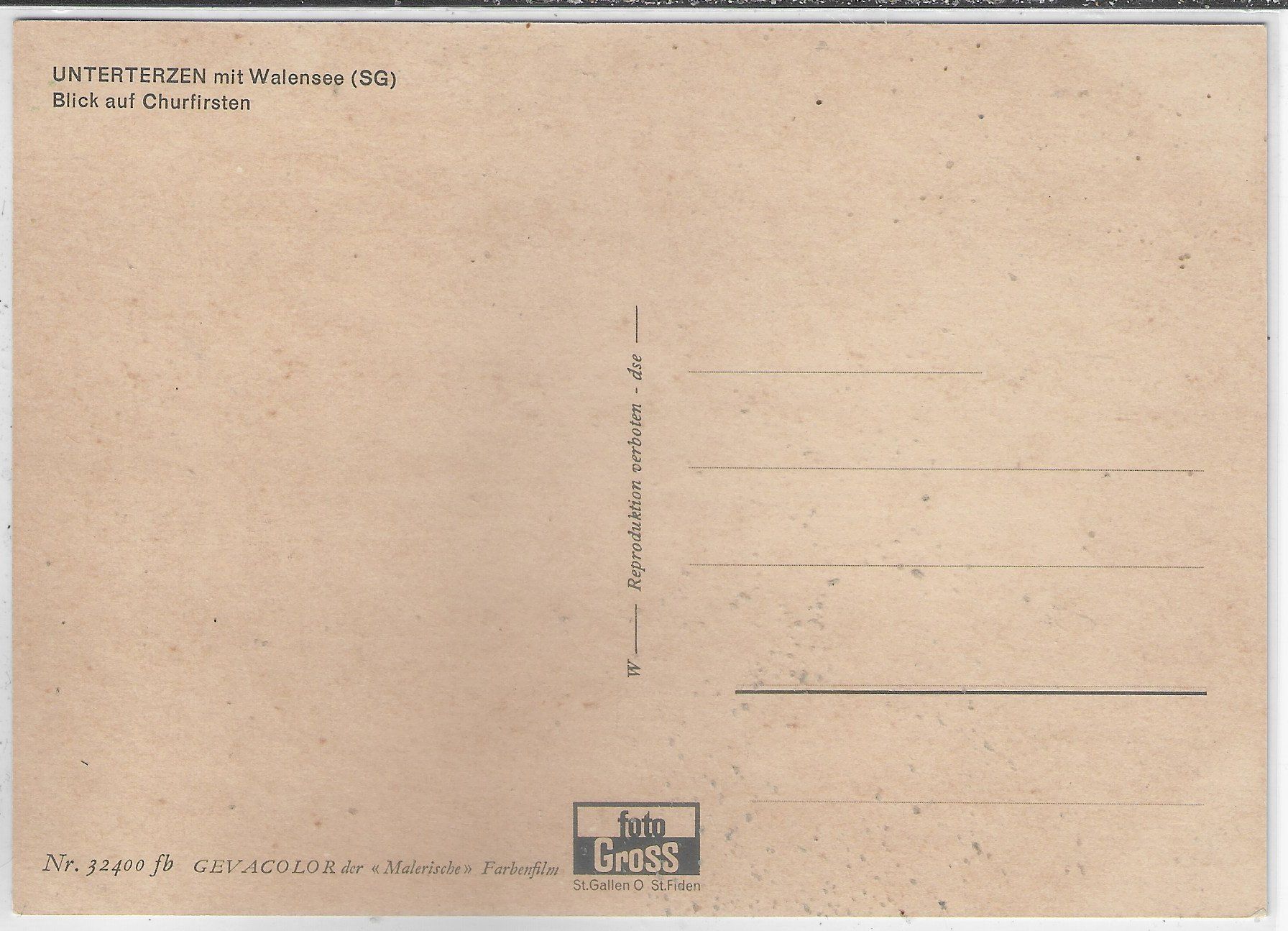 Cartoline postali: Unterterzen mit Walensee – Usato da Ettingen venduto da Kartenplanet 1