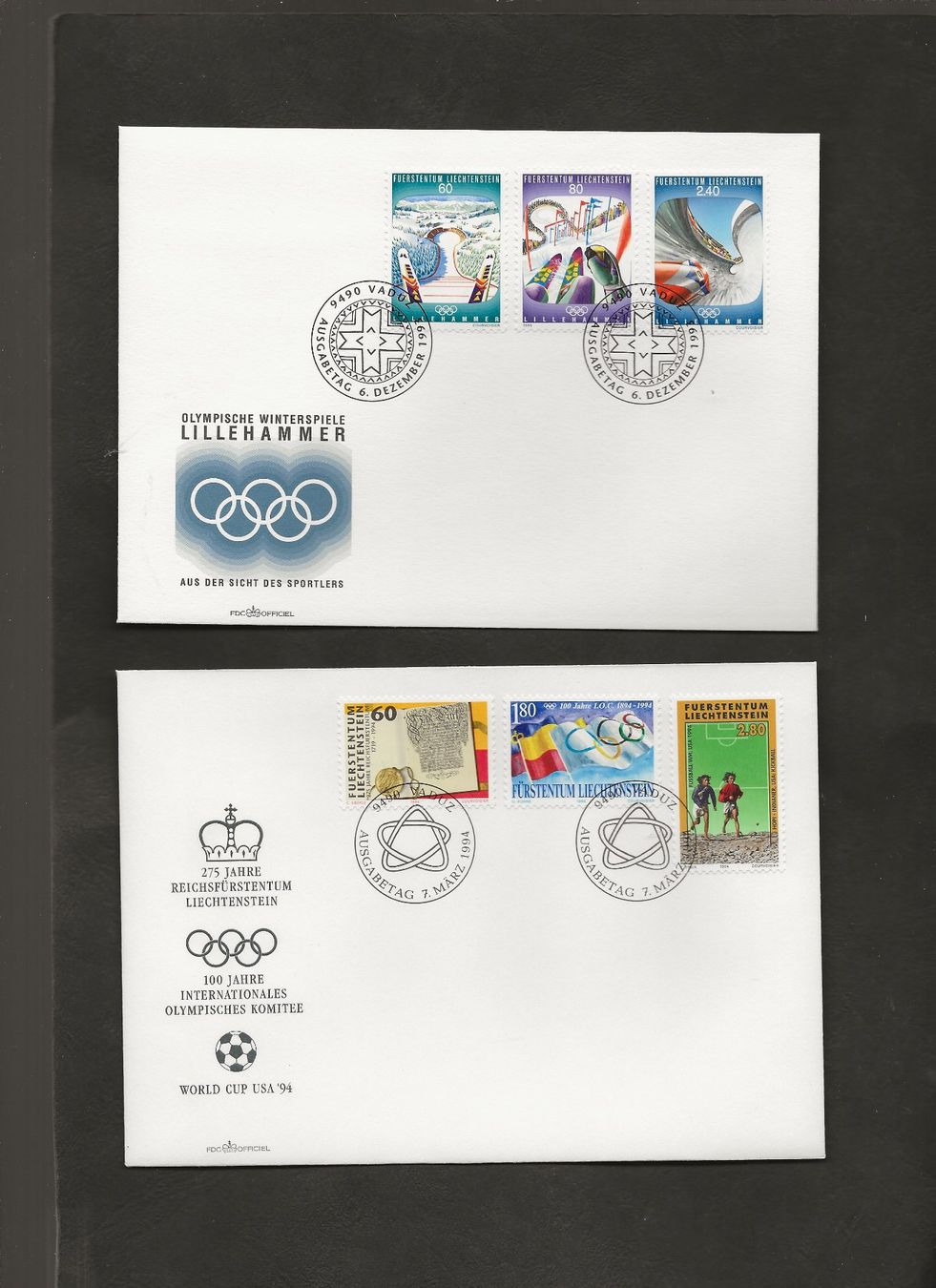 Tutti i francobolli: 16 FDC Liechtenstein 1993 bis 1994 – Usato da Au ZH venduto da xelagreb01 5