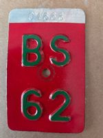 Velonummer BS 62 plaque velo