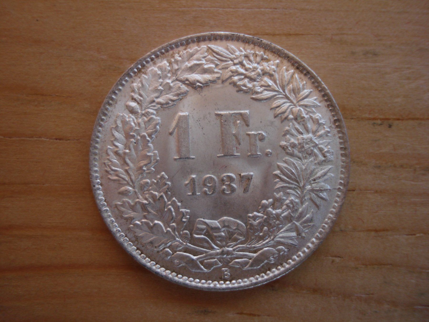 Alle Münzen: (C1) 1 Franken 1937 STGL- – Gebraucht aus Erlach von Net-Coins