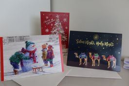 Set: 3 besondere Weihnachtskarten (Doppelkarten/Kuverts)