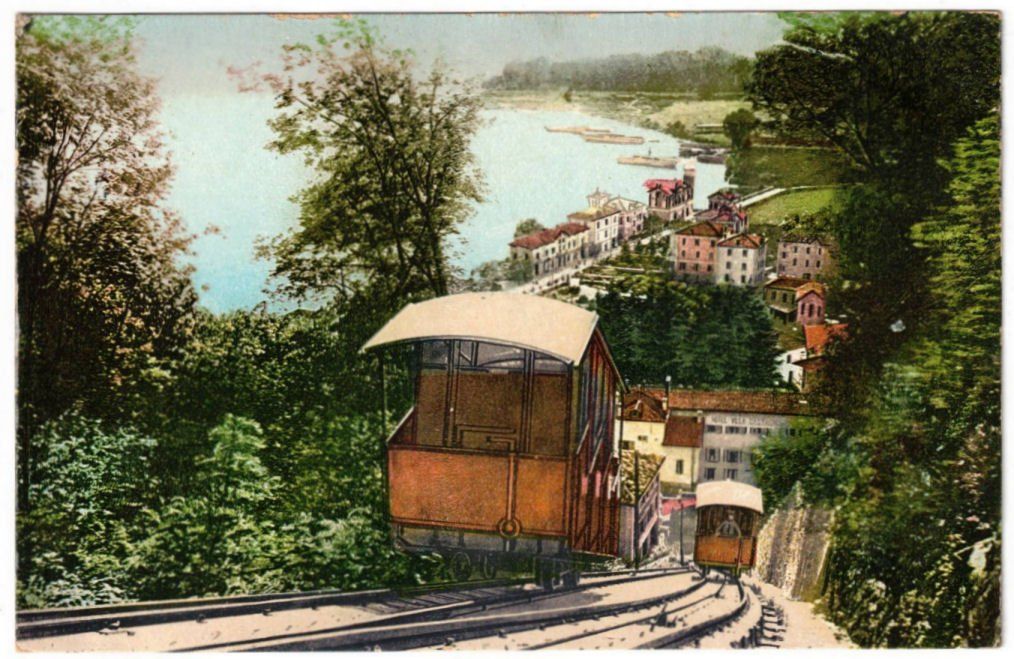 Ansichtskarten: Lugano mit Standseilbahn Monte Bré – Gebraucht aus Binningen von Mountainrider