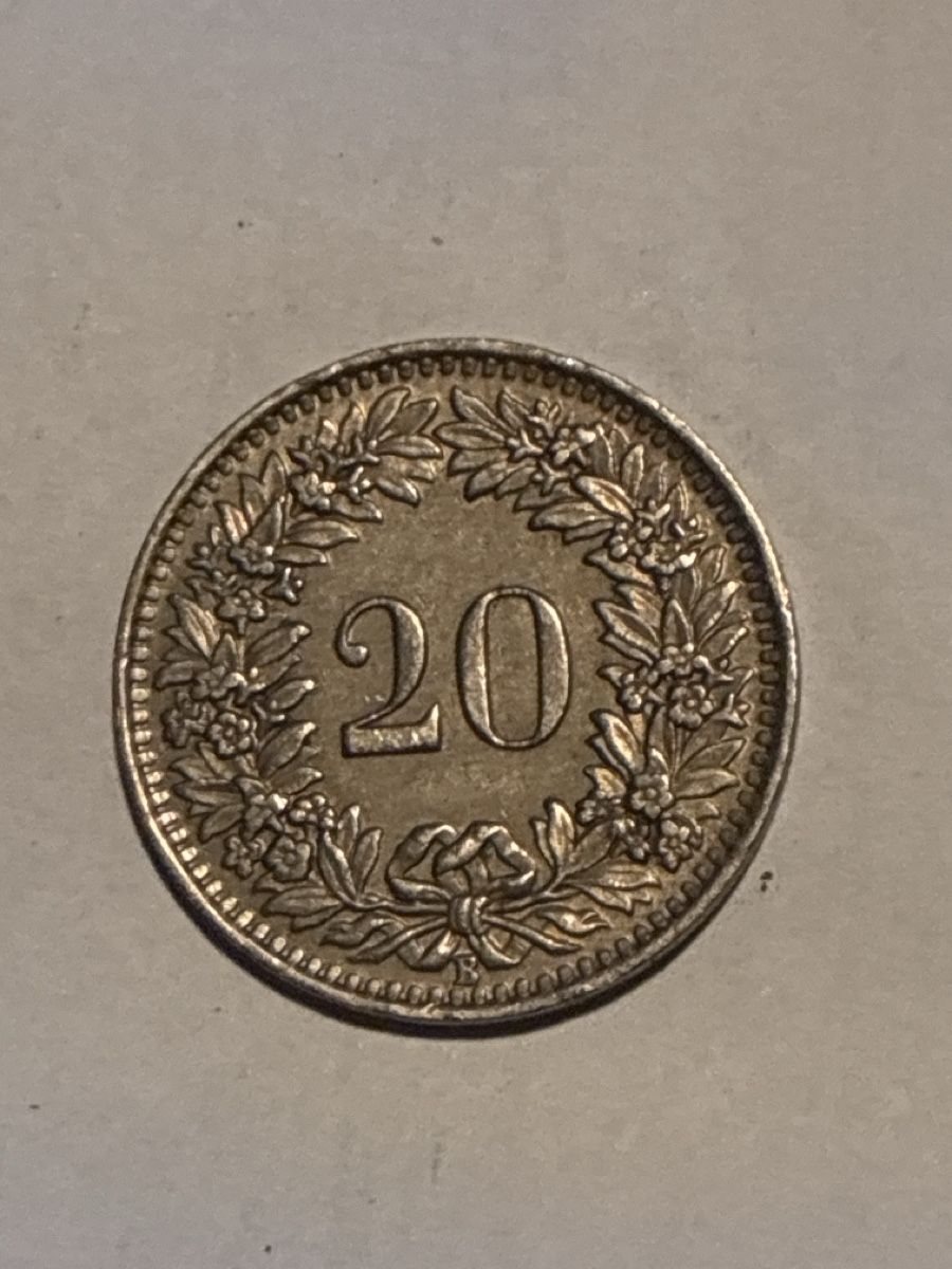 Tutti le monete: Nr. 60: 20 Rappen, schweizer Franken, 1939 – Usato da Burgdorf venduto da Yakari5165 1