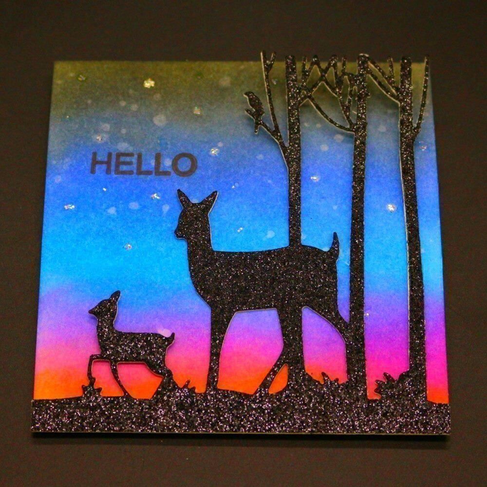 Schablonen: HIRSCH MIT JUNGTIER STANZSCHABLONE – Neu und originalverpackt aus Affoltern am Albis von scrapbooking