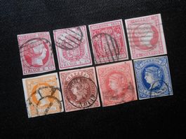 E Mi 17a/25w/26w/40a/44/50/56/55x  Spanien  1853/64 - del