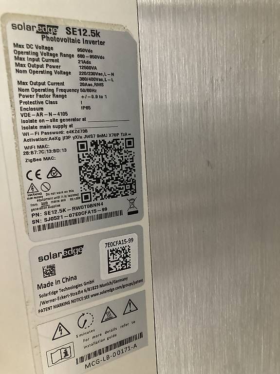 SolarEdge Inverter: Onduleur Solaredge SE12.5K – Usato da Vaulruz venduto da dvaud2006 1