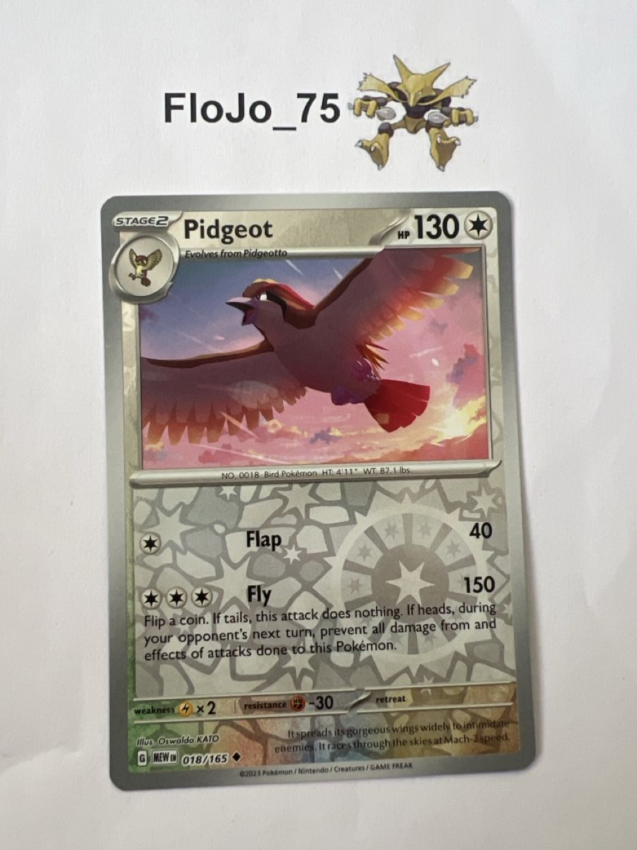 Pokémon Sammelbilder & Trading cards: Pidgeot 18/165 - 151 reverse - 🇬🇧 – Gebraucht aus St-Blaise von FloJo_75