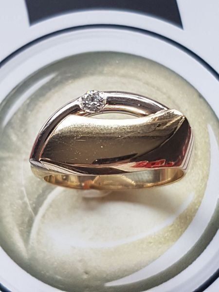 Anelli: 750 Goldring mit 1Brillant – Nuovo (secondo la descrizione) da Unterägeri venduto da Altgoldschmuck 2