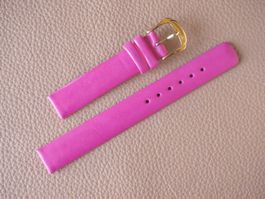 Pink und *NOS* Leder-Uhrenband 14mm neu goldfarb. Schliesse
