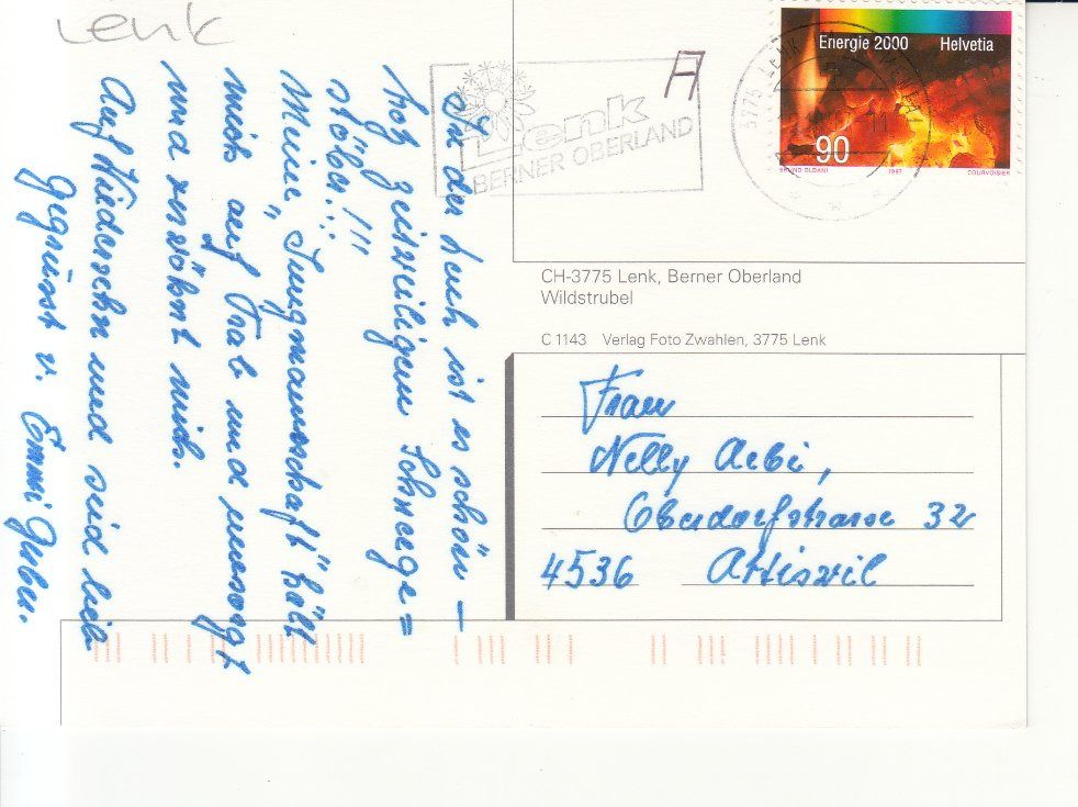 Ansichtskarten: Lenk 1997 – Gebraucht aus Bürglen TG von StampGraf 1