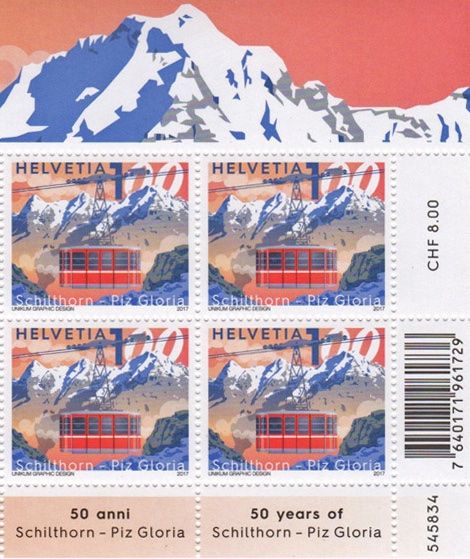Tutti i francobolli: 2 Vierblöcke Schilthorn Bergh+Seilbahn** – Nuovo (secondo la descrizione) da Dottikon venduto da haeusibuh5 2