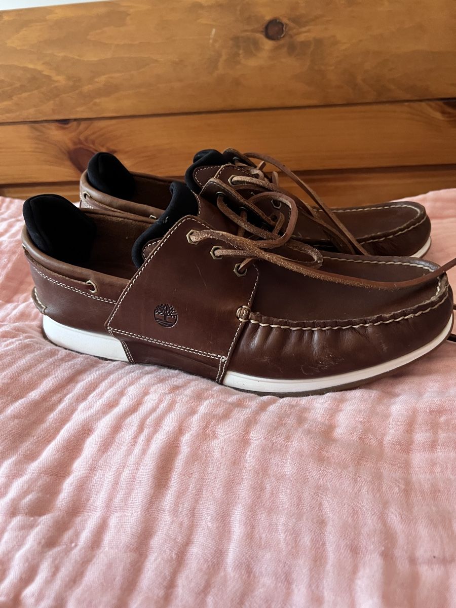 Timberland Scarpe da uomo: Timberland Bootsschuhe braun Grösse 45 Leder Herren – Usato da Unterterzen venduto da syllalex