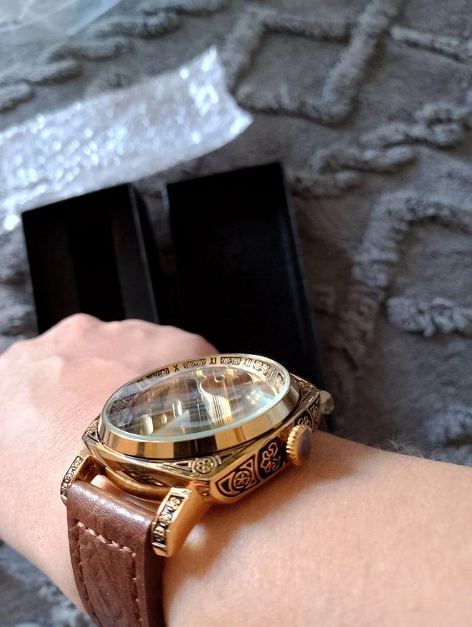 Uhren: Automatikuhr im Retro-Stil mit Lederarmband – Neu und originalverpackt aus Lausanne von WATCH-WORLD 5