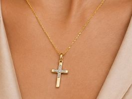 Gold 333 Halsschmuck Anhänger für Halskette Kreuz