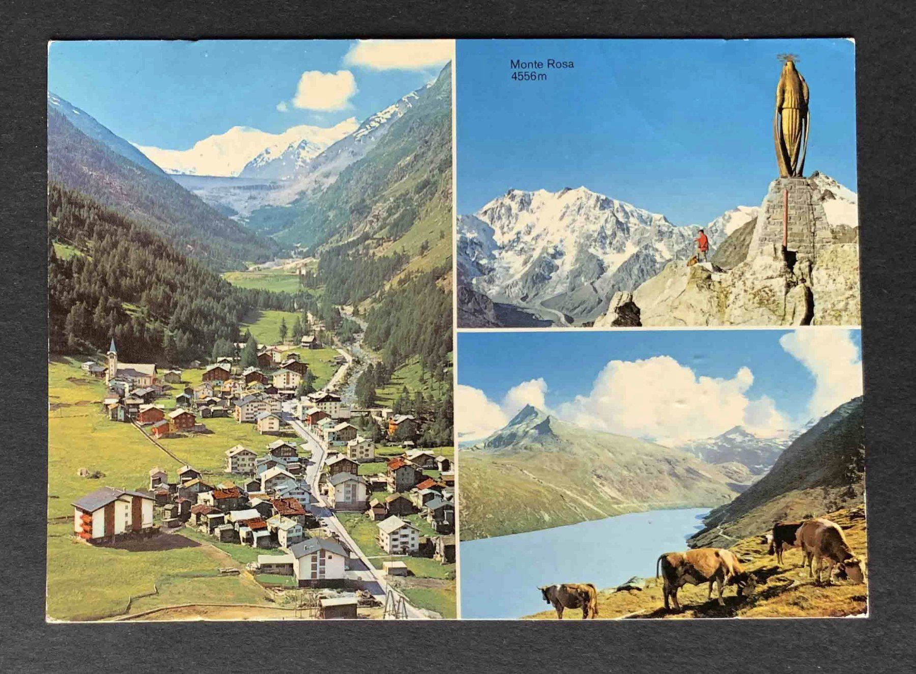 Cartoline postali: AK Saas Almagell Monte Moro Pass Mattmark – Usato da Goldau venduto da artelier1