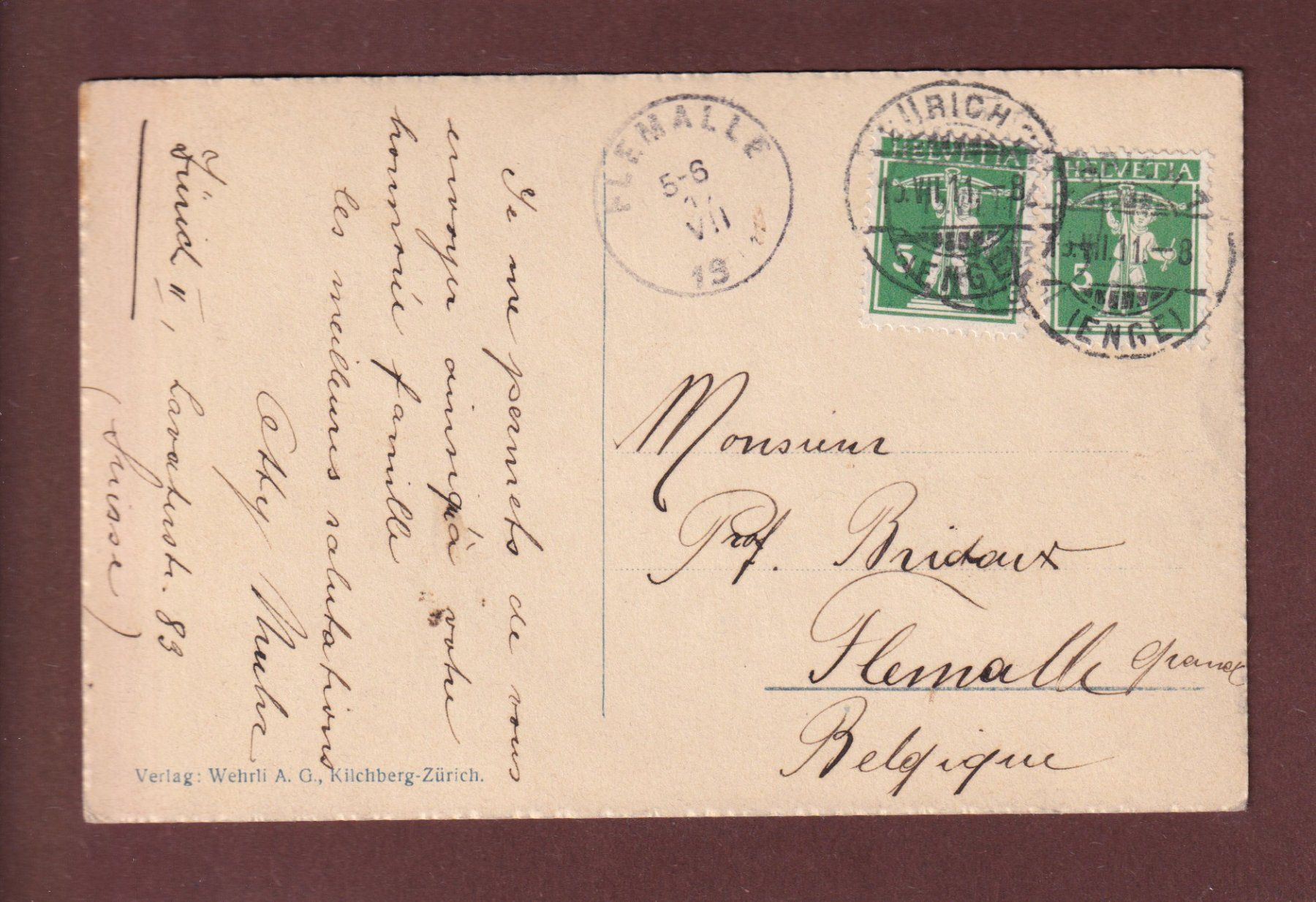 Cartoline postali: ZÜRICH - Kunsthaus - 1911 – Usato da Pully venduto da nicecards-shop 1