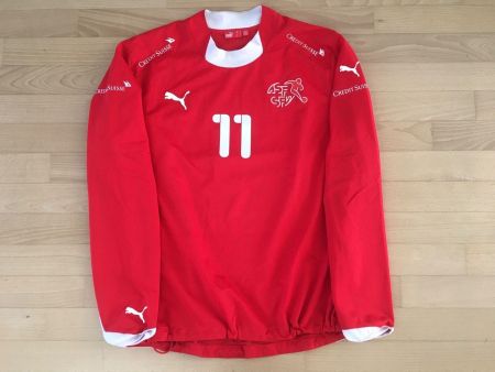 SCHWEIZ NATI # 11 STRELLER TOP WORN 2008 SUISSE SVIZZERA L