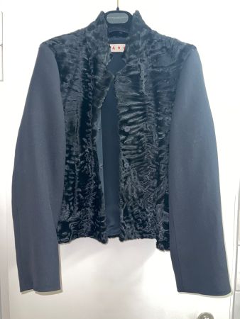 NEW MARNI Astrakhan Fur Lamb & Wool Jacket SIZE IT 40