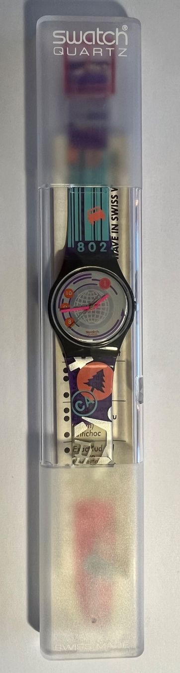 Swatch Orologi: VINTAGE - SWATCH GB 143 “EAN CODE” (1992) – Nuovo e nell'imballaggio originale da Thalheim AG venduto da Cox-51 4