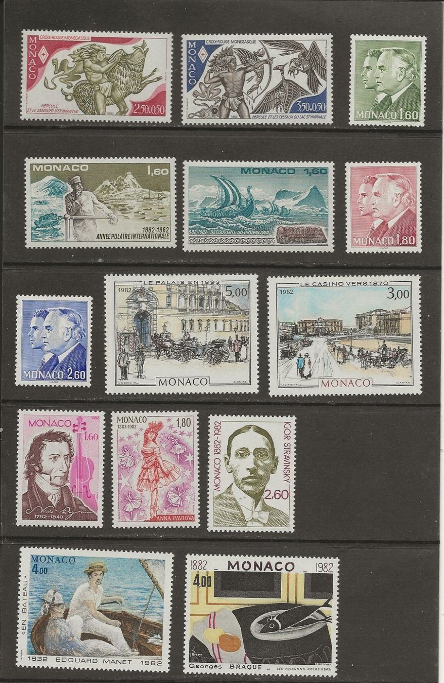Tutti i francobolli: Monaco Année complète 1982 + blocs  ** – Usato da Sion venduto da PierreP01 2