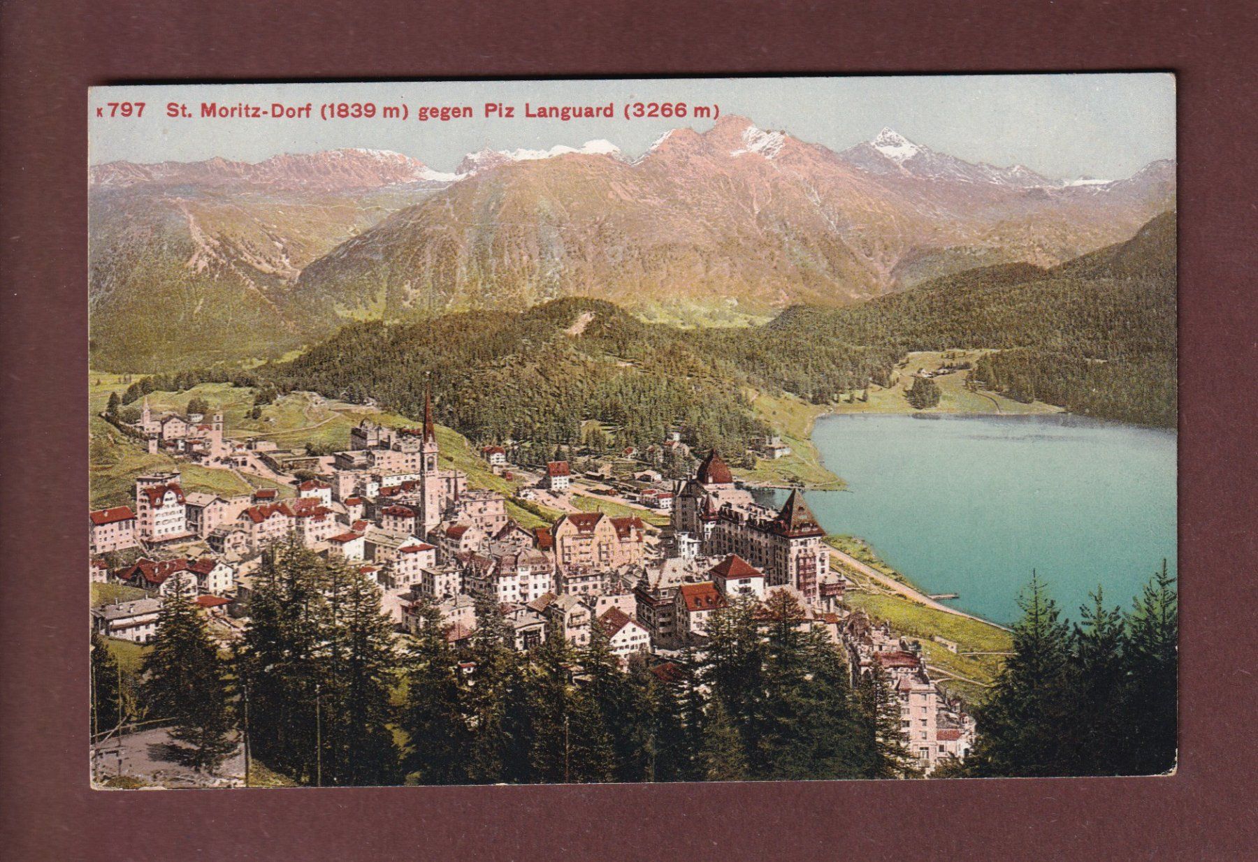 Cartoline postali: ST. MORITZ-DORF - Piz Languard – Usato da Pully venduto da nicecards-shop
