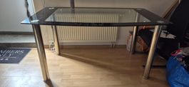 Esstisch Glas schwarz Metall Füsse rechteckig