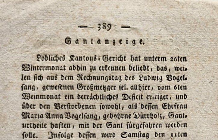 Documenti: Antike "Solothurnische Wochenschrift" von 1813 – Usato da Möhlin venduto da bekapame 1
