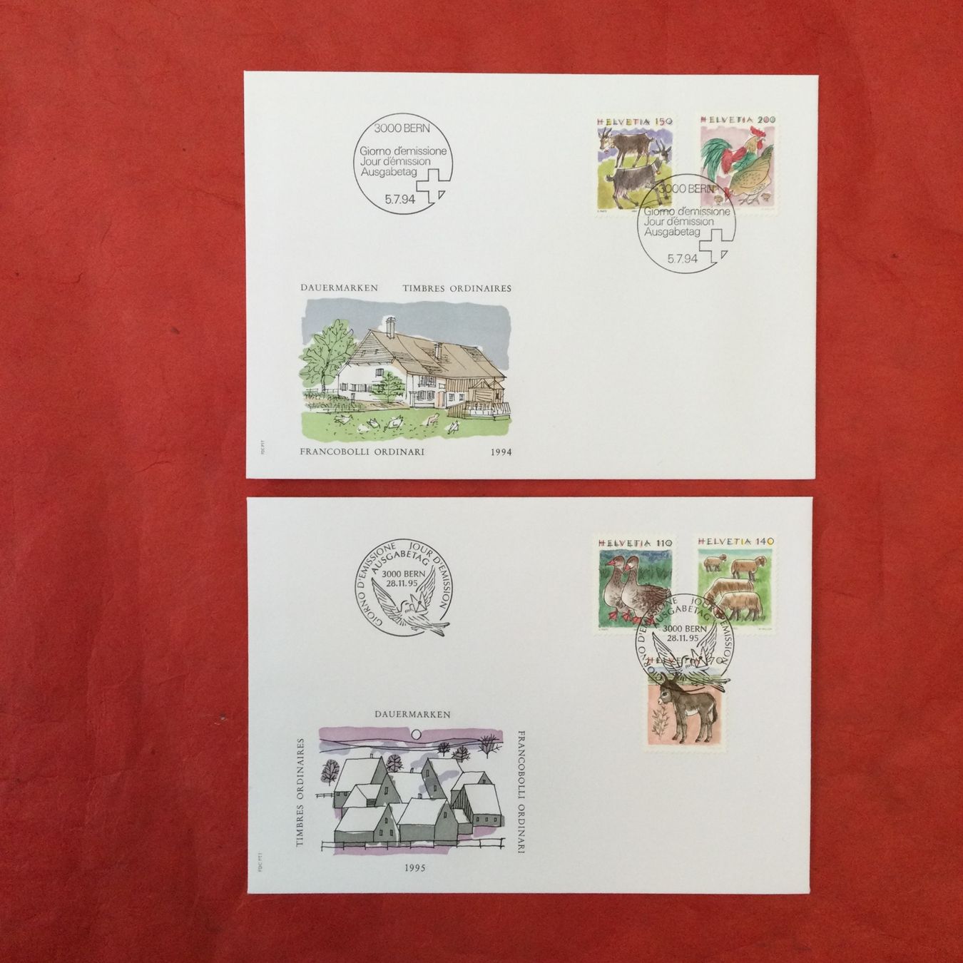 Alle Briefmarken: FDC 1994 1995 Tiere II Satz + Einzelemarken. 7 FDC – Gebraucht aus S. Pietro von bro_jjl9