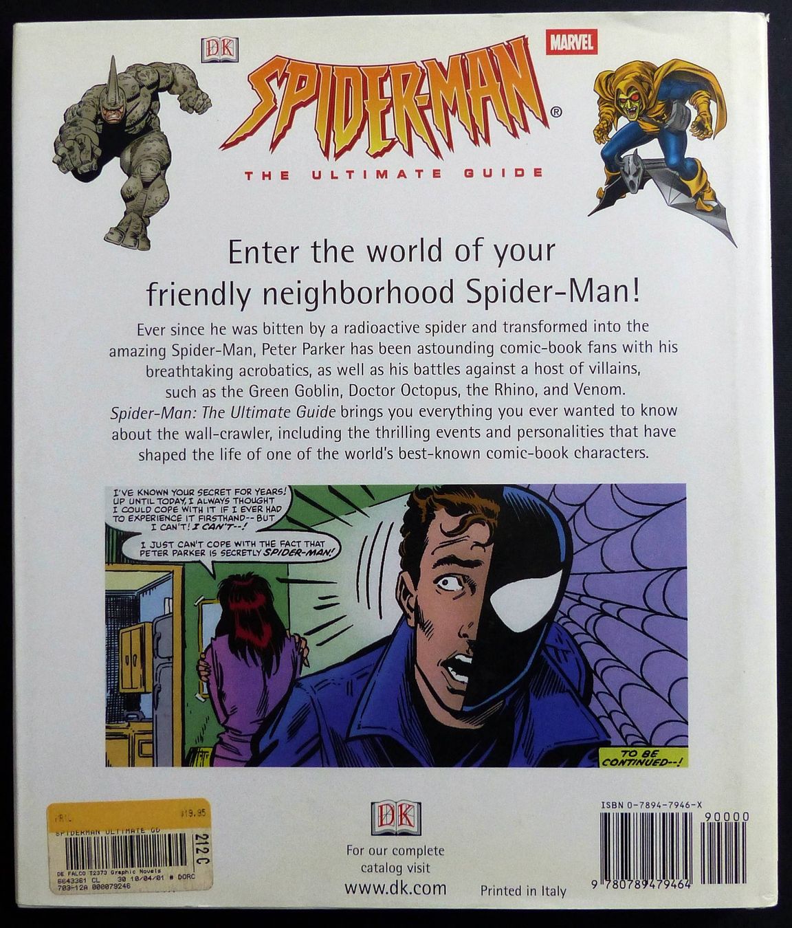 Libri: SPIDER-MAN THE ULTIMATE GUIDE HARDCOVER BOOK MARVEL 2001 – Usato da Lugano venduto da YouWantUS 8