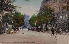 ZÜRICH  -  Wochenmarkt in der Bahnhofstrasse - 1910