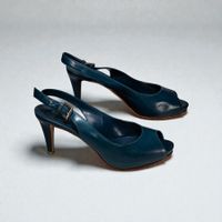 NEUE Gianvito Rossi Slingback Pumps Blau Leder Gr. 39