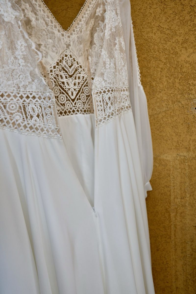 Vestiti: Abito da sposa bianco Boho pizzo maniche lunghe Petite – Usato da Glis venduto da dor_b2nc 7