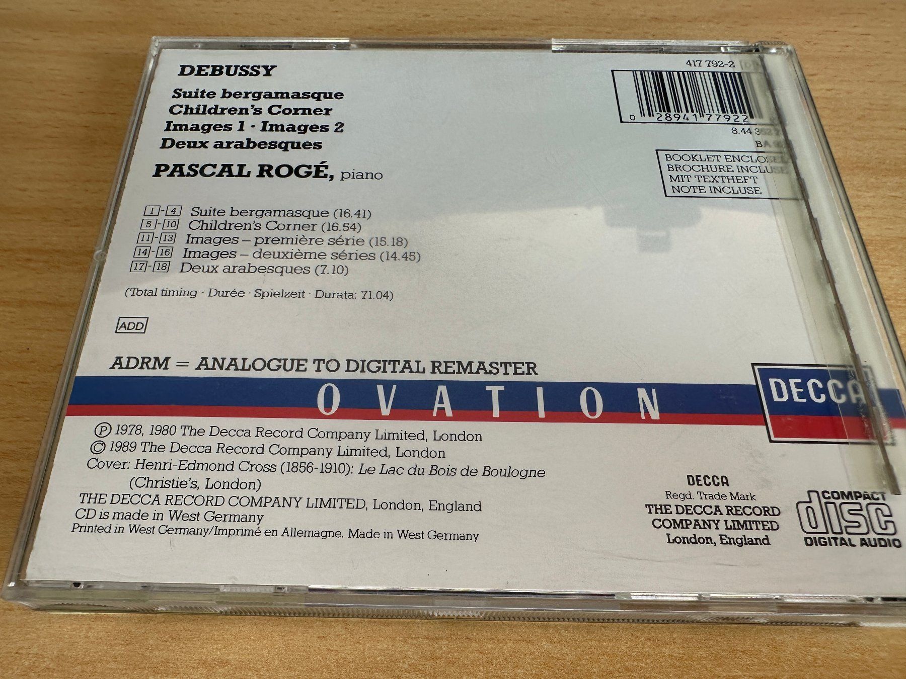 CD: Debussy - Pascal Rog - Suite Bergamasque / Children's Corner – Usato da Rikon im Tösstal venduto da Alpenmutz 1