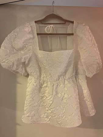 H&M Divided Bluse Weiss Gr.L Neu mit Etikett Sommer Top!