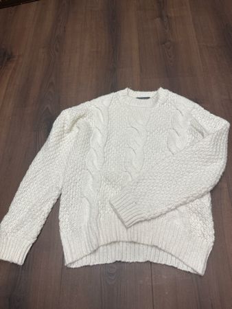 Damen Pullover Zopfmuster Weiss Grösse M guter Zustand