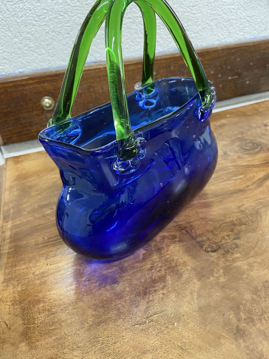 Murano Vasi & Recipienti: Blaue Glasvase Handtasche Form Murano? – Usato da Dietikon venduto da brocki-eyra 8